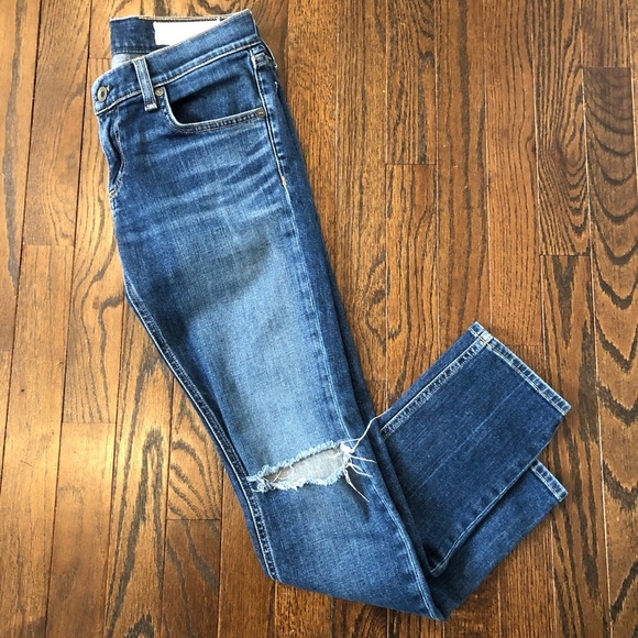 Rag & Bone Women’s 26 Tomboy Distressed Burnley Wash Mid-Rise Skinny Jeans- EUC! - Picture 4 of 15